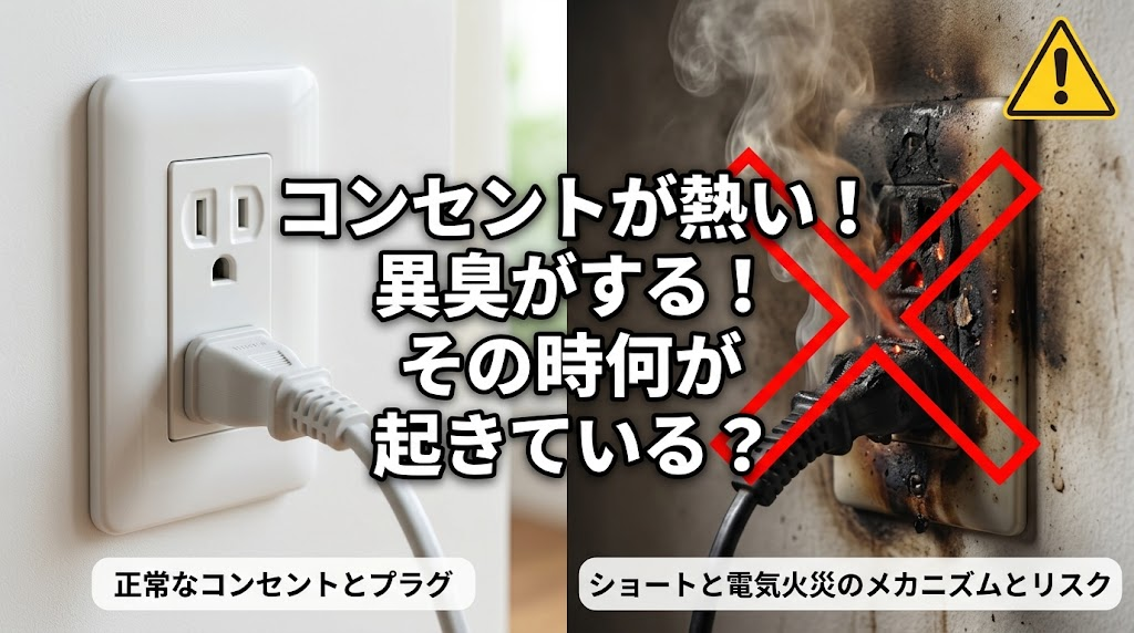 コンセントが熱い！異臭がする！その時何が起きている？ショートと電気火災のメカニズムとリスク