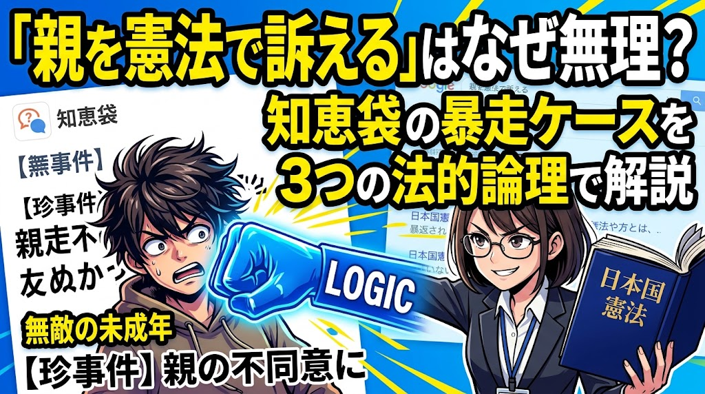 「親を憲法で訴える」はなぜ無理？知恵袋の暴走ケースを3つの法的論理で解説