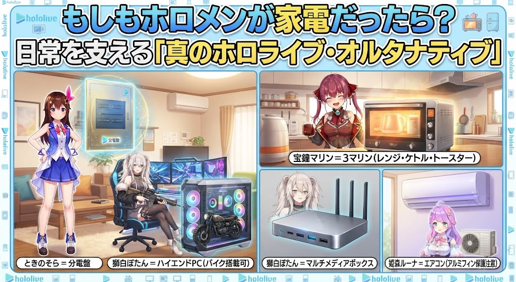 もしもホロメンが家電だったら？日常を支える「真のホロライブ・オルタナティブ」